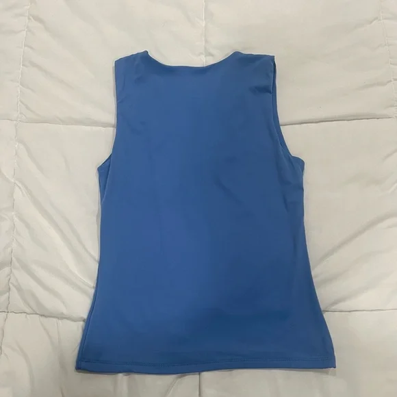 Tahari Blue V-Neck Tank Top - Picture 3 of 6